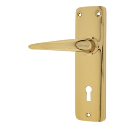 M2I10 - 2 Lever Lockset Brass Plated